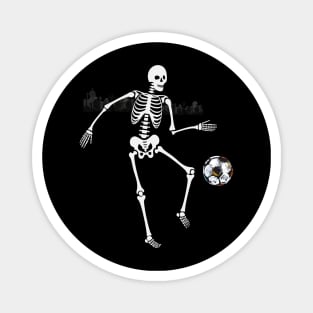 Halloween Skeleton Playing a Football Magnet